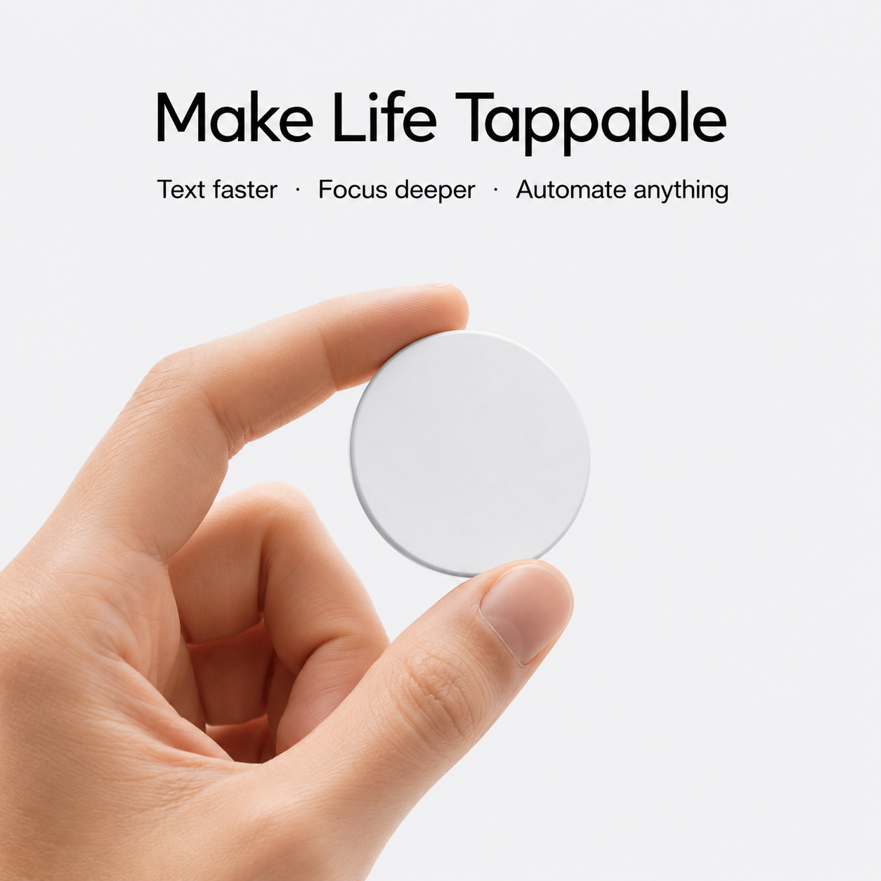 Hand holding a Tap sticker